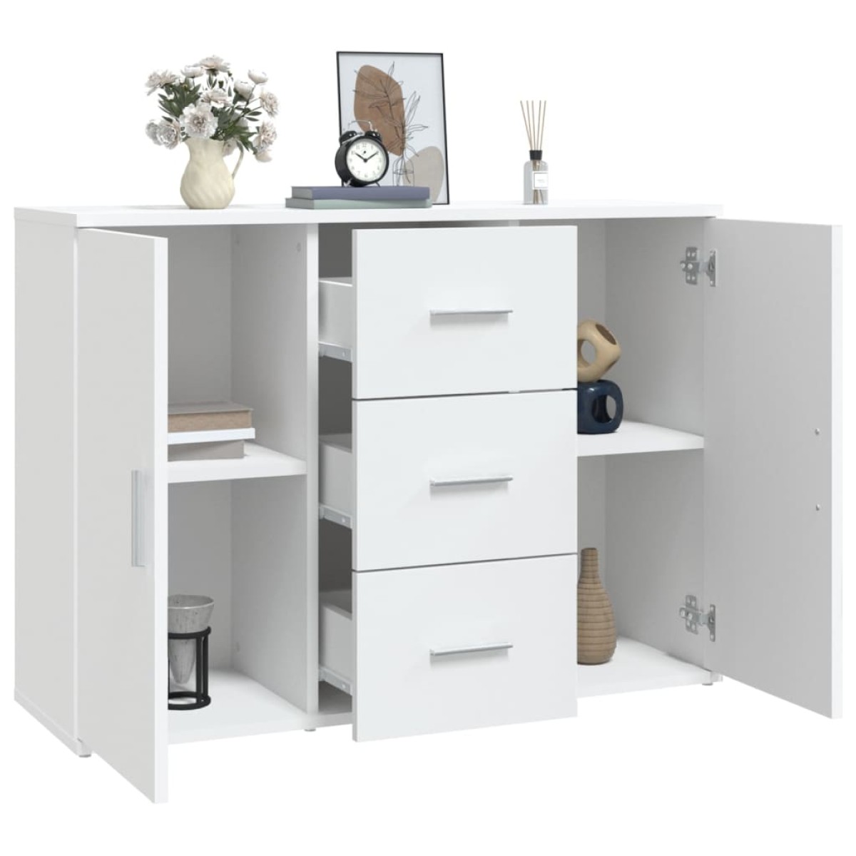vidaXL Ντουλάπι Λευκό 91 x 29,5 x 65 εκ. από Επεξεργασμένο Ξύλο