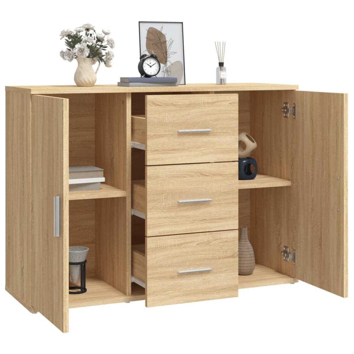 vidaXL Μπουφές Sonoma Δρυς 91x29,5x65 εκ. από Επεξεργασμένο Ξύλο