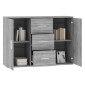 vidaXL Ντουλάπι Γκρι Sonoma 91 x 29,5 x 65 εκ. από Επεξεργασμένο Ξύλο