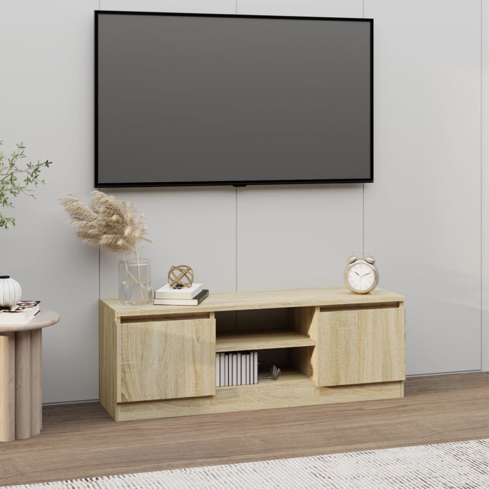 vidaXL Έπιπλο Τηλεόρασης με Πόρτα Sonoma Δρυς 102 x 30 x 36 εκ.