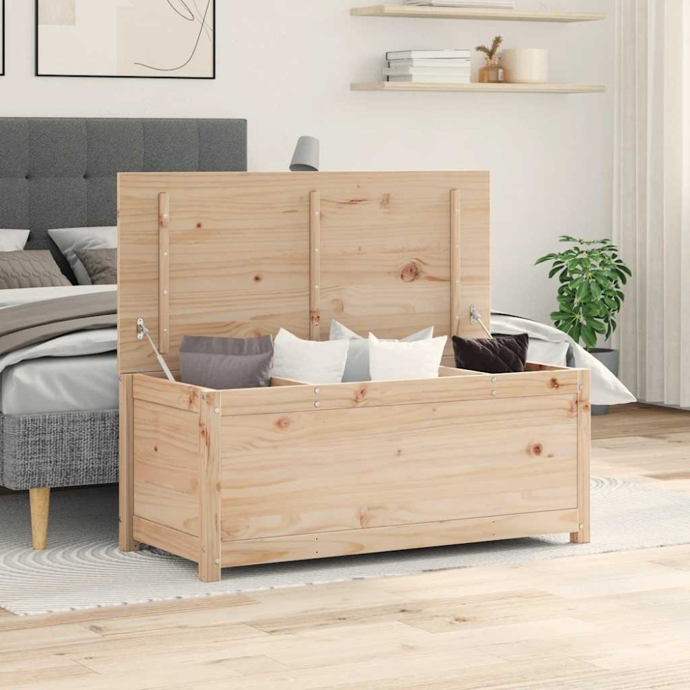 vidaXL Κουτί Αποθήκευσης 110 x 50 x 45,5 εκ από Μασίφ Ξύλο Πεύκου