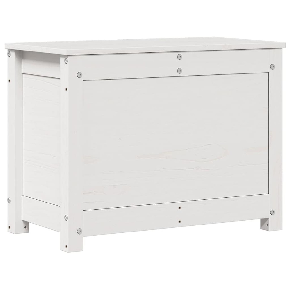 vidaXL Κουτί Αποθήκευσης Λευκό 60x32x45,5 εκ από Μασίφ Ξύλο Πεύκου