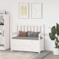vidaXL Παγκάκι Λευκό 112,5x51,5x96,5 εκ. από Μασίφ Ξύλο Πεύκου