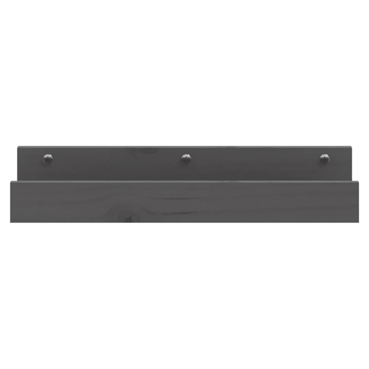 vidaXL Ράφια Τοίχου 2 τεμ. Γκρι 50x12x9 εκ. από Μασίφ Ξύλο Πεύκου