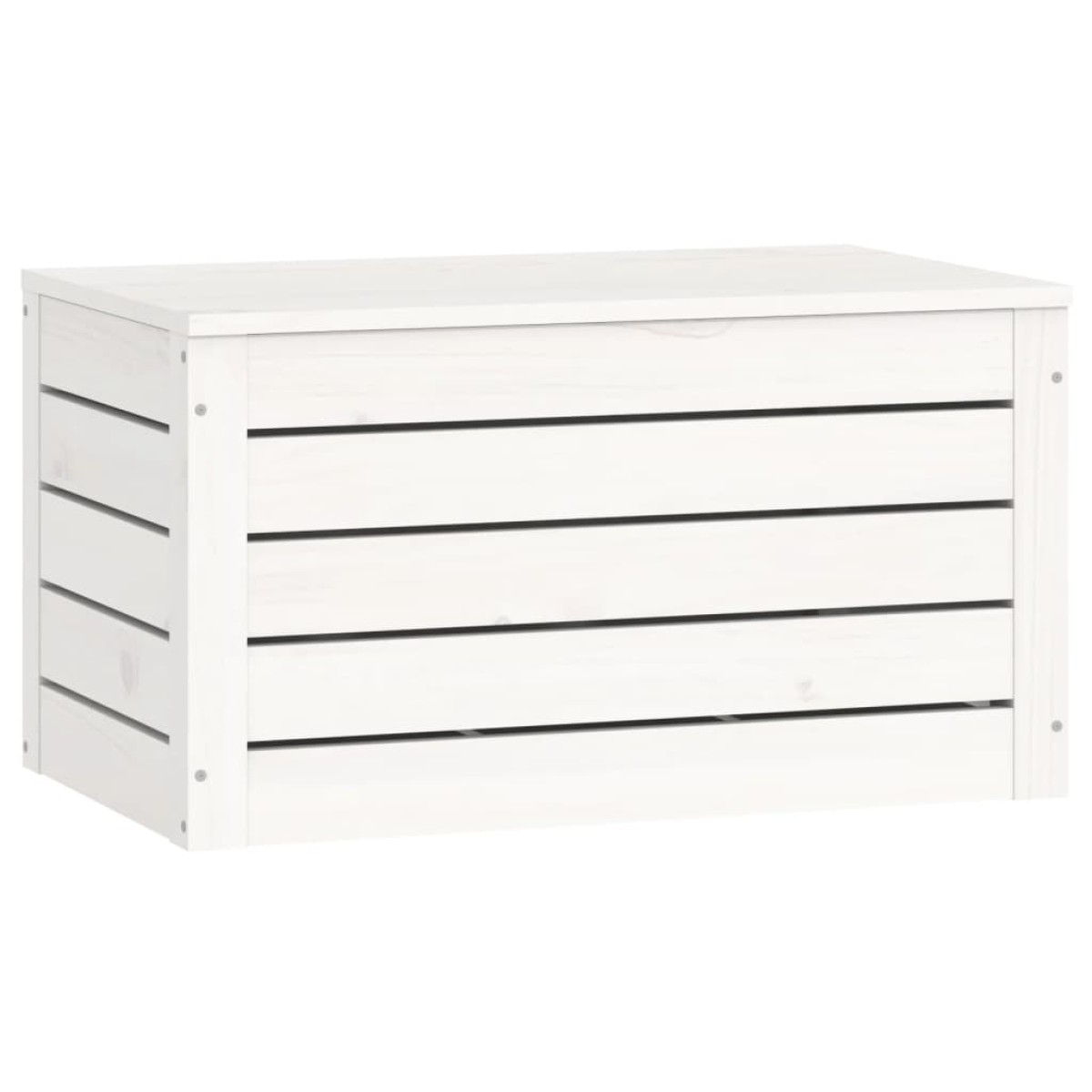vidaXL Κουτί Αποθήκευσης Λευκό 59,5x36,5x33 εκ. Μασίφ Ξύλο Πεύκου