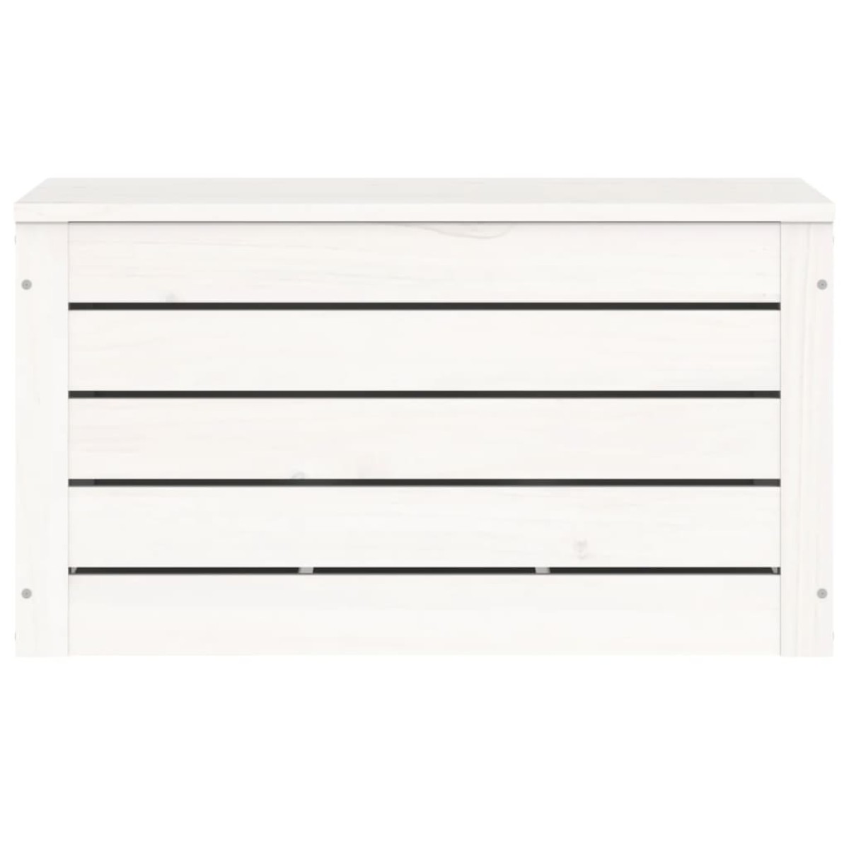 vidaXL Κουτί Αποθήκευσης Λευκό 59,5x36,5x33 εκ. Μασίφ Ξύλο Πεύκου