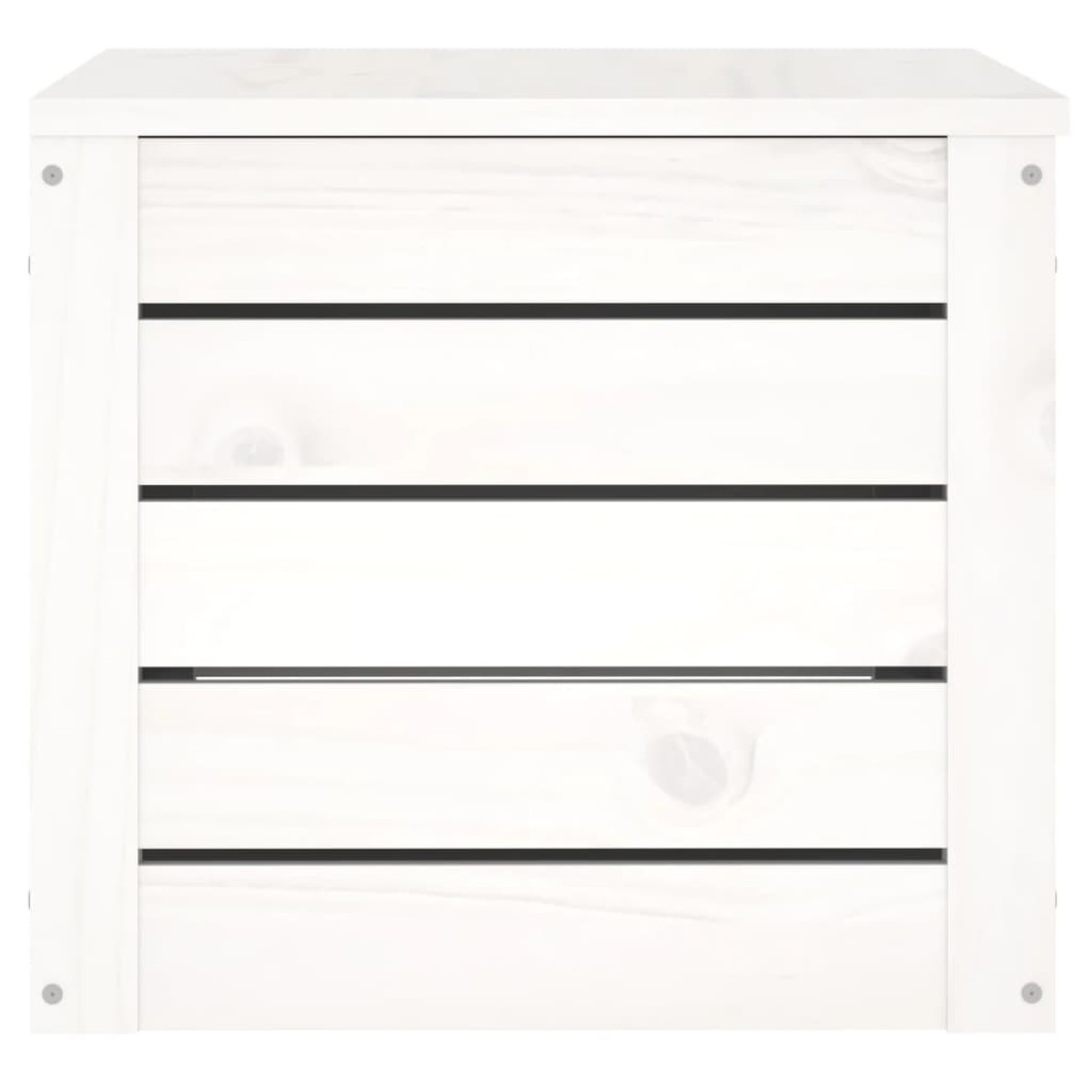 vidaXL Κουτί Αποθήκευσης Λευκό 59,5x36,5x33 εκ. Μασίφ Ξύλο Πεύκου