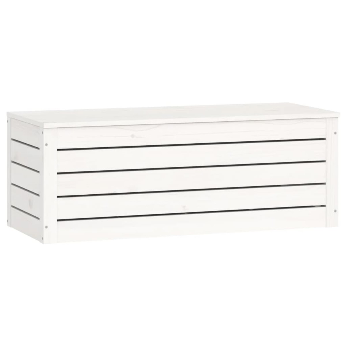 vidaXL Κουτί Αποθήκευσης Λευκό 89x36,5x33 εκ από Μασίφ Ξύλο Πεύκου