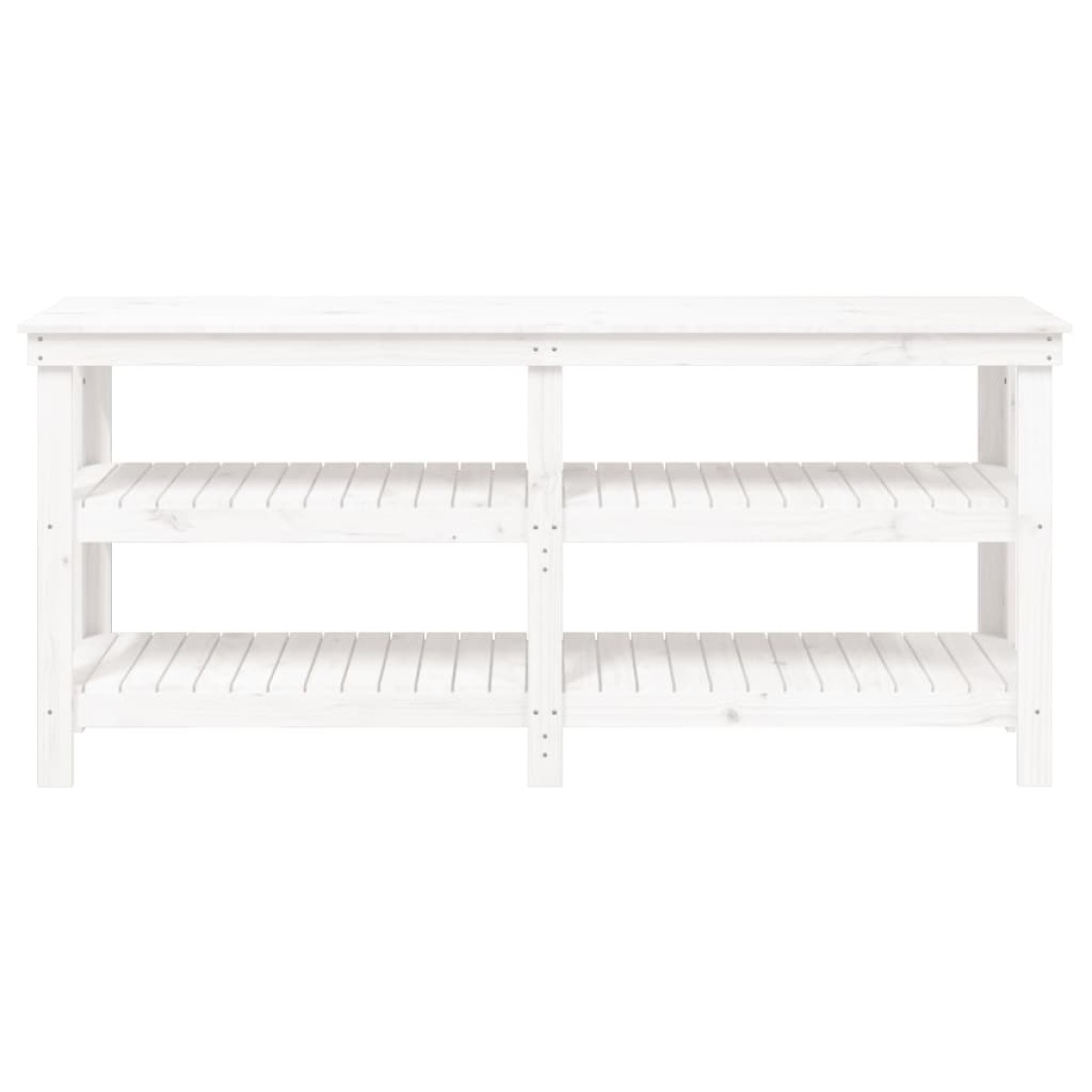 vidaXL Πάγκος Εργασίας Λευκός 181 x 50 x 80 εκ. από Μασίφ Ξύλο Πεύκου