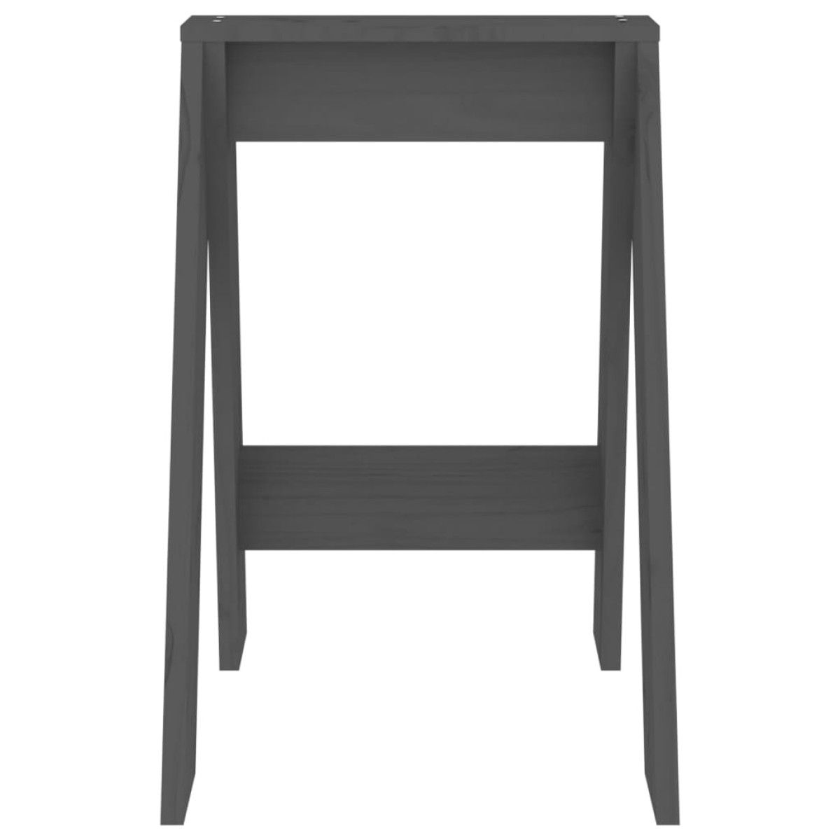vidaXL Σκαμπό 2 Τεμ. Γκρι 40x40x60 εκ. από Μασίφ Ξύλο Πεύκου