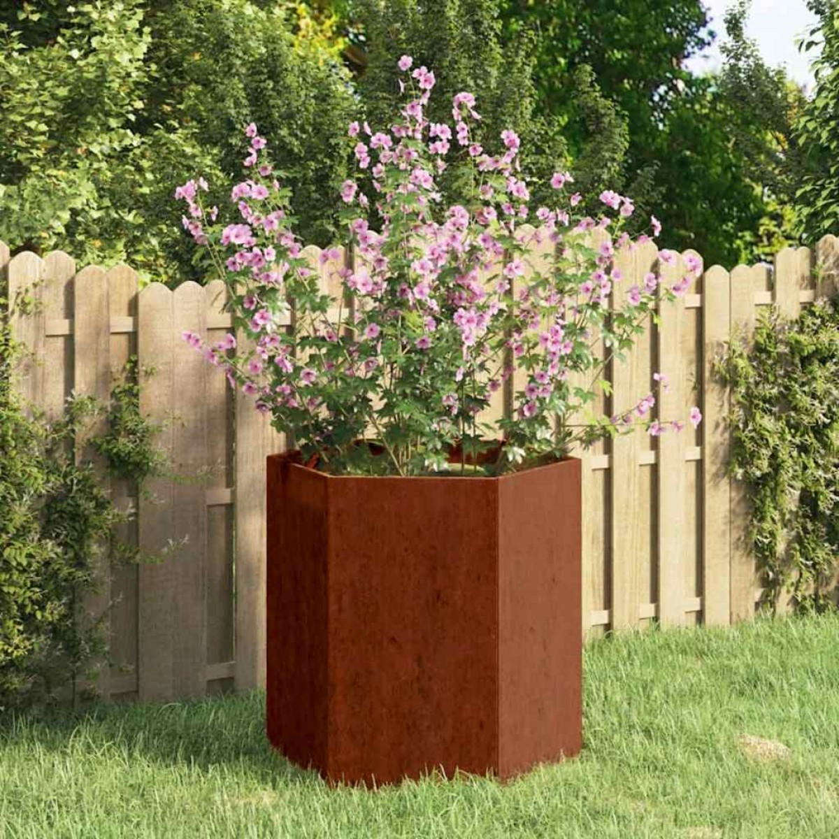 vidaXL Ζαρντινιέρα Σκουρ. 40 x 40 x 45 εκ. Ατσάλι Σκληρυθέν στον Αέρα