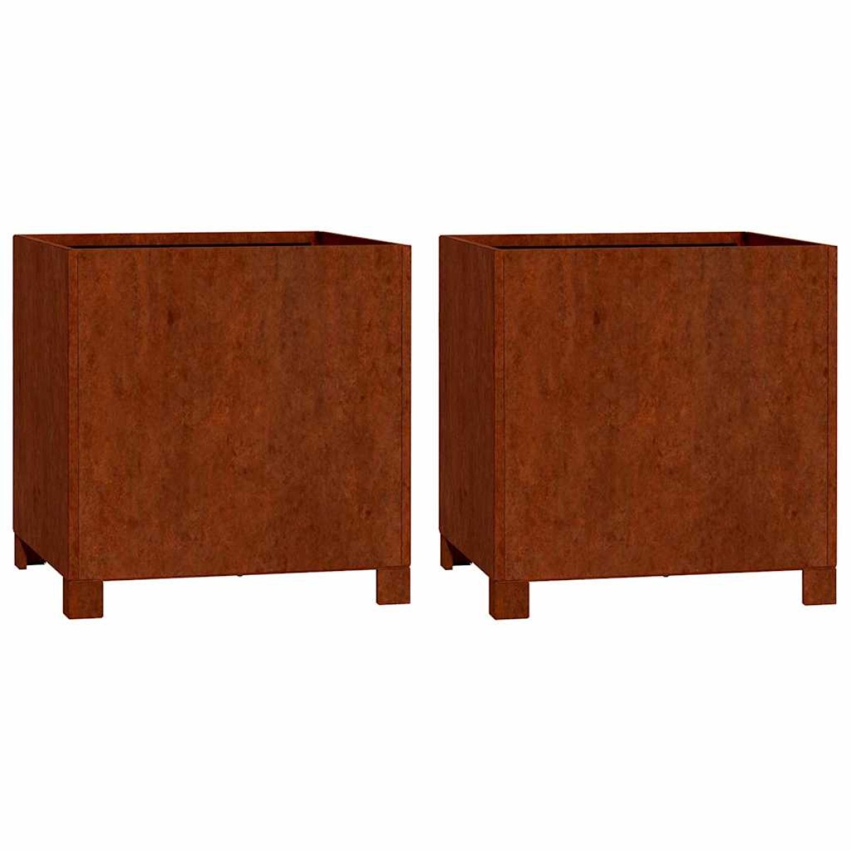 vidaXL Ζαρντινιέρες 2τεμ. Σκουρ. 42x40x43εκ Ατσάλι Σκληρυθέν στον Αέρα