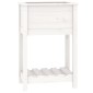 vidaXL Ζαρντινιέρα με Ράφι Λευκή 54 x 34,5 x 81 εκ. Μασίφ Ξύλο Πεύκου