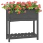 vidaXL Ζαρντινιέρα με Ράφι Γκρι 82,5x34,5x81 εκ. Μασίφ Ξύλο Πεύκου