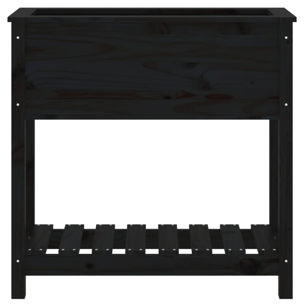 vidaXL Ζαρντινιέρα με Ράφι Μαύρη 82,5x34,5x81εκ. Μασίφ Ξύλο Πεύκου