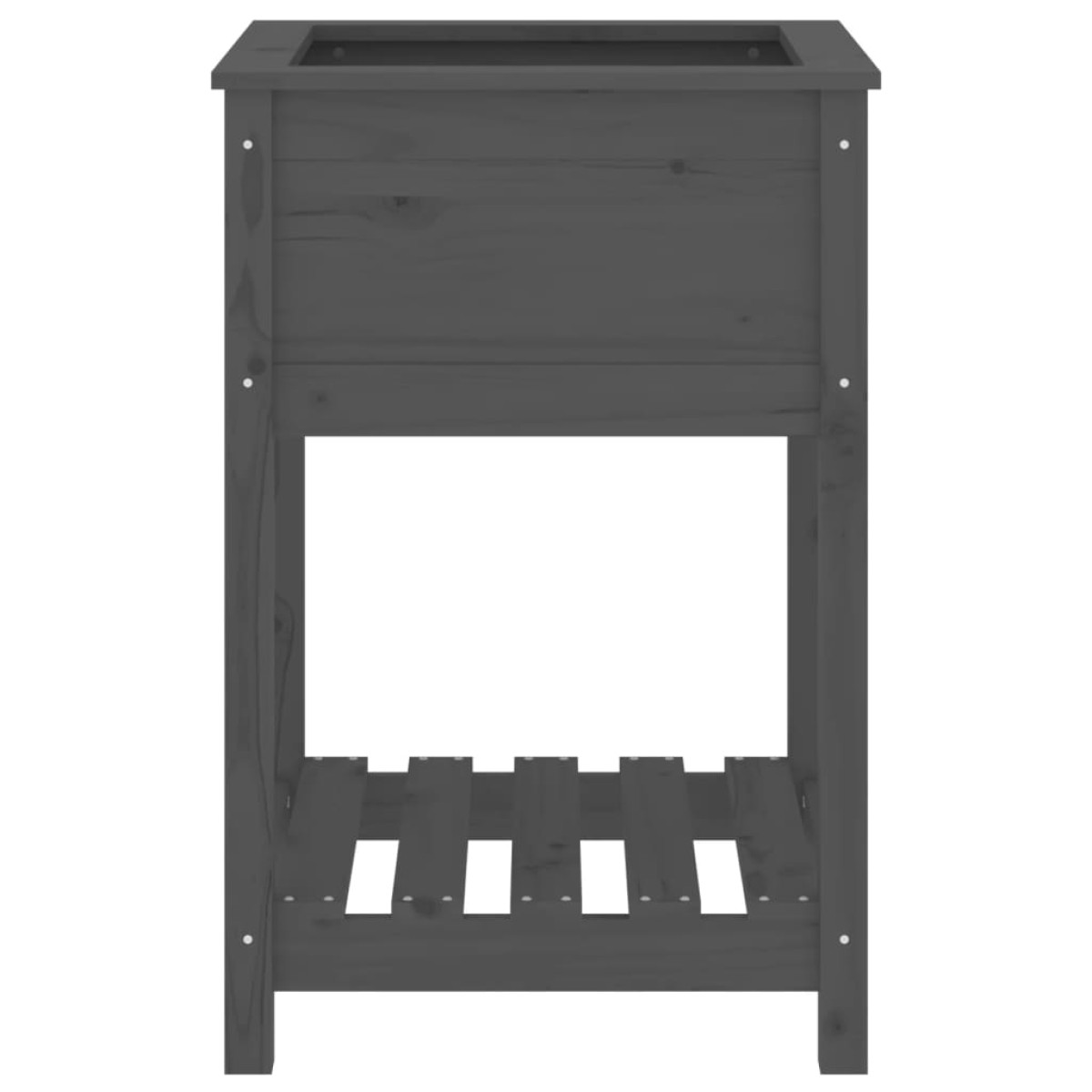 vidaXL Ζαρντινιέρα με Ράφι Γκρι 54 x 54 x 81 εκ. Μασίφ Ξύλο Πεύκου