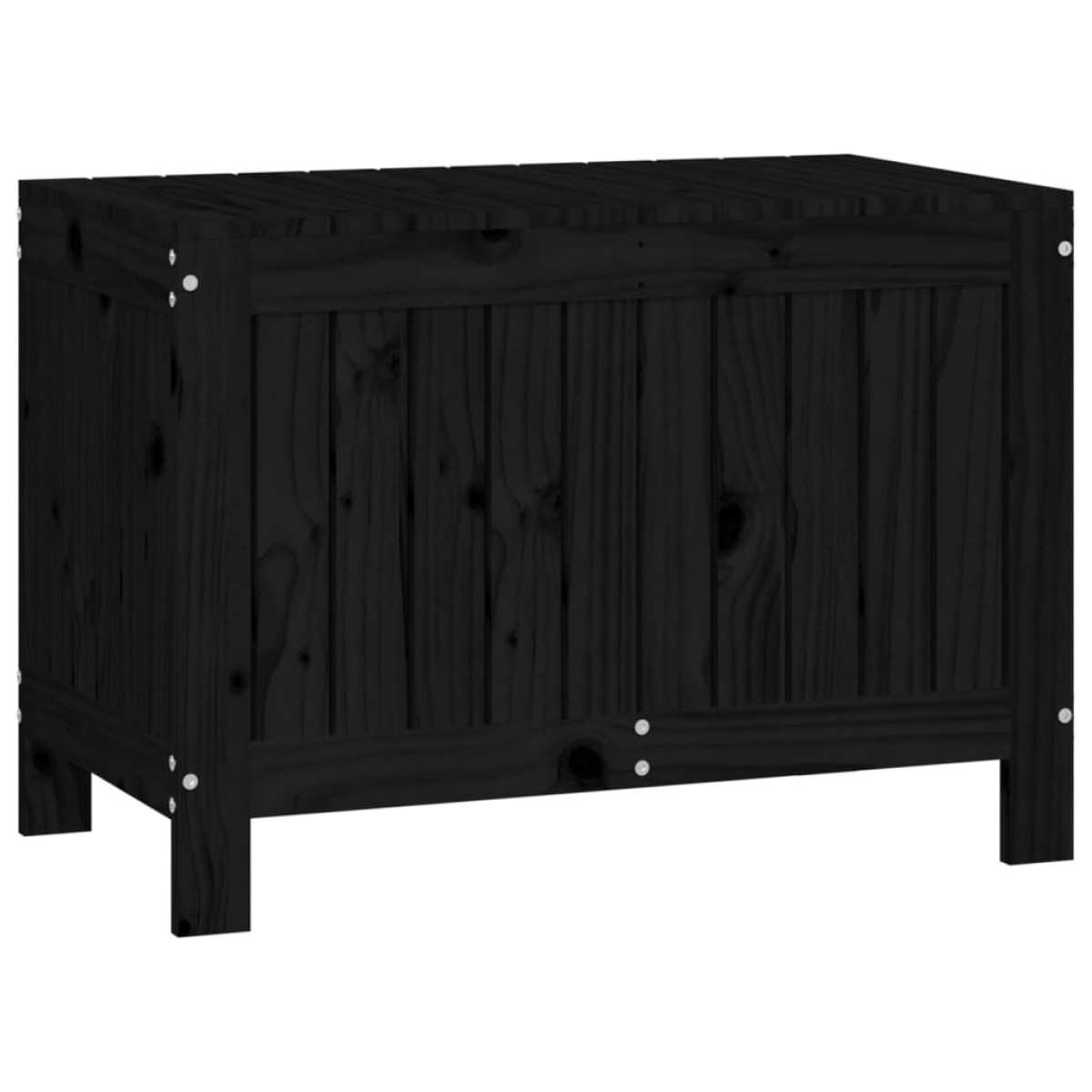 vidaXL Κουτί Αποθήκευσης Κήπου Μαύρο 76x42,5x54 εκ. Μασίφ Ξύλο Πεύκου