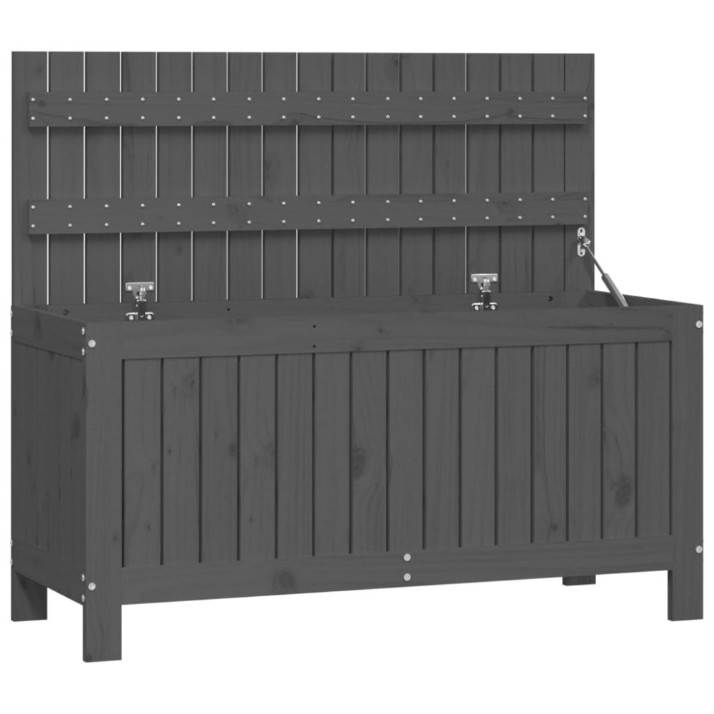 vidaXL Κουτί Αποθήκευσης Κήπου Γκρι 108x42,5x54 εκ. Μασίφ Ξύλο Πεύκου