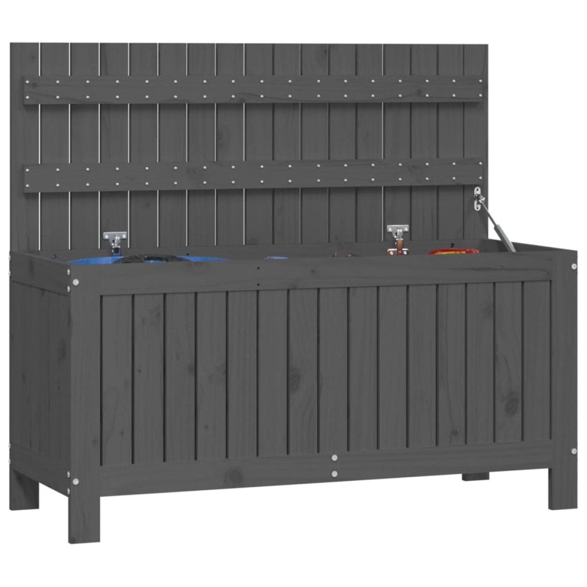 vidaXL Κουτί Αποθήκευσης Κήπου Γκρι 108x42,5x54 εκ. Μασίφ Ξύλο Πεύκου