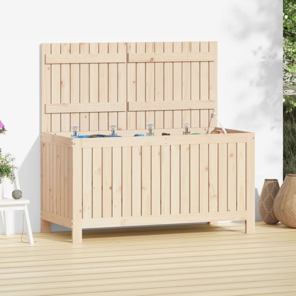 vidaXL Μπαούλο Αποθήκευσης Κήπου 121x55x64 εκ από Μασίφ Ξύλο Πεύκου