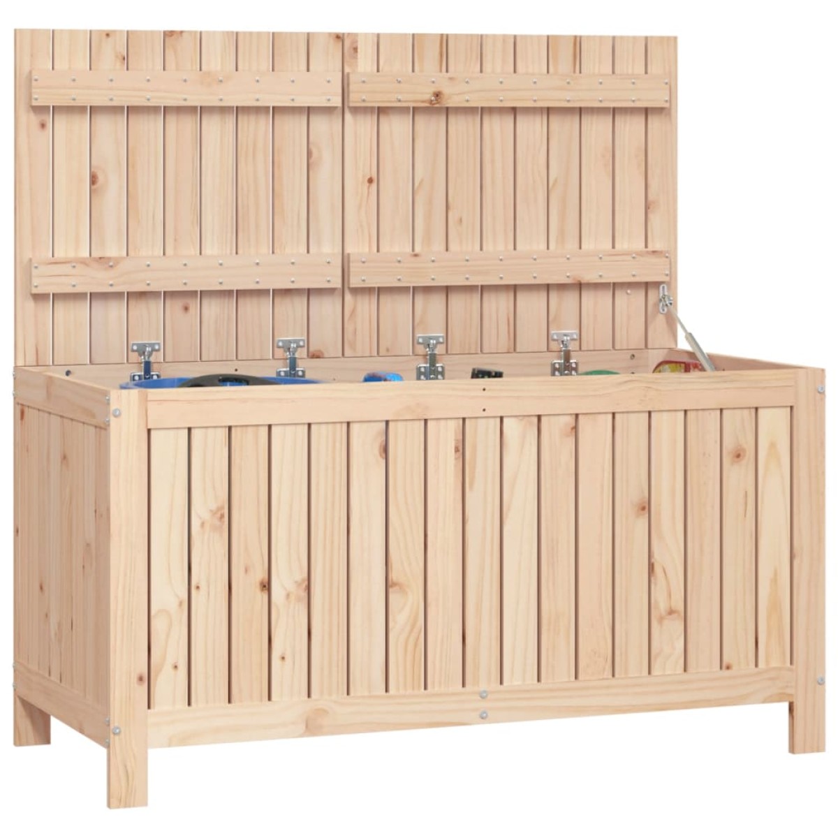vidaXL Μπαούλο Αποθήκευσης Κήπου 121x55x64 εκ από Μασίφ Ξύλο Πεύκου