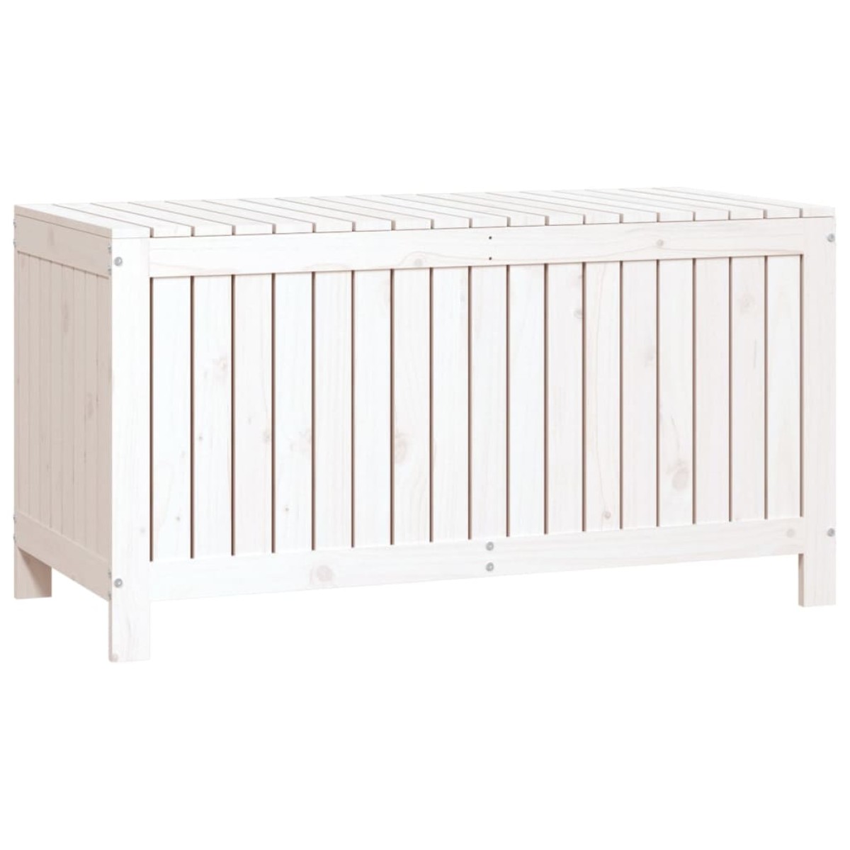 vidaXL Κουτί Αποθήκευσης Κήπου Λευκό 121x55x64 εκ. Μασίφ Ξύλο Πεύκου