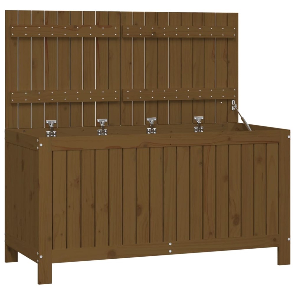 vidaXL Κουτί Αποθήκευσης Καφέ Μελί 121x55x64 εκ. Μασίφ Ξύλο Πεύκου