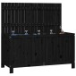 vidaXL Κουτί Αποθήκευσης Κήπου Μαύρο 121x55x64 εκ. Μασίφ Ξύλο Πεύκου