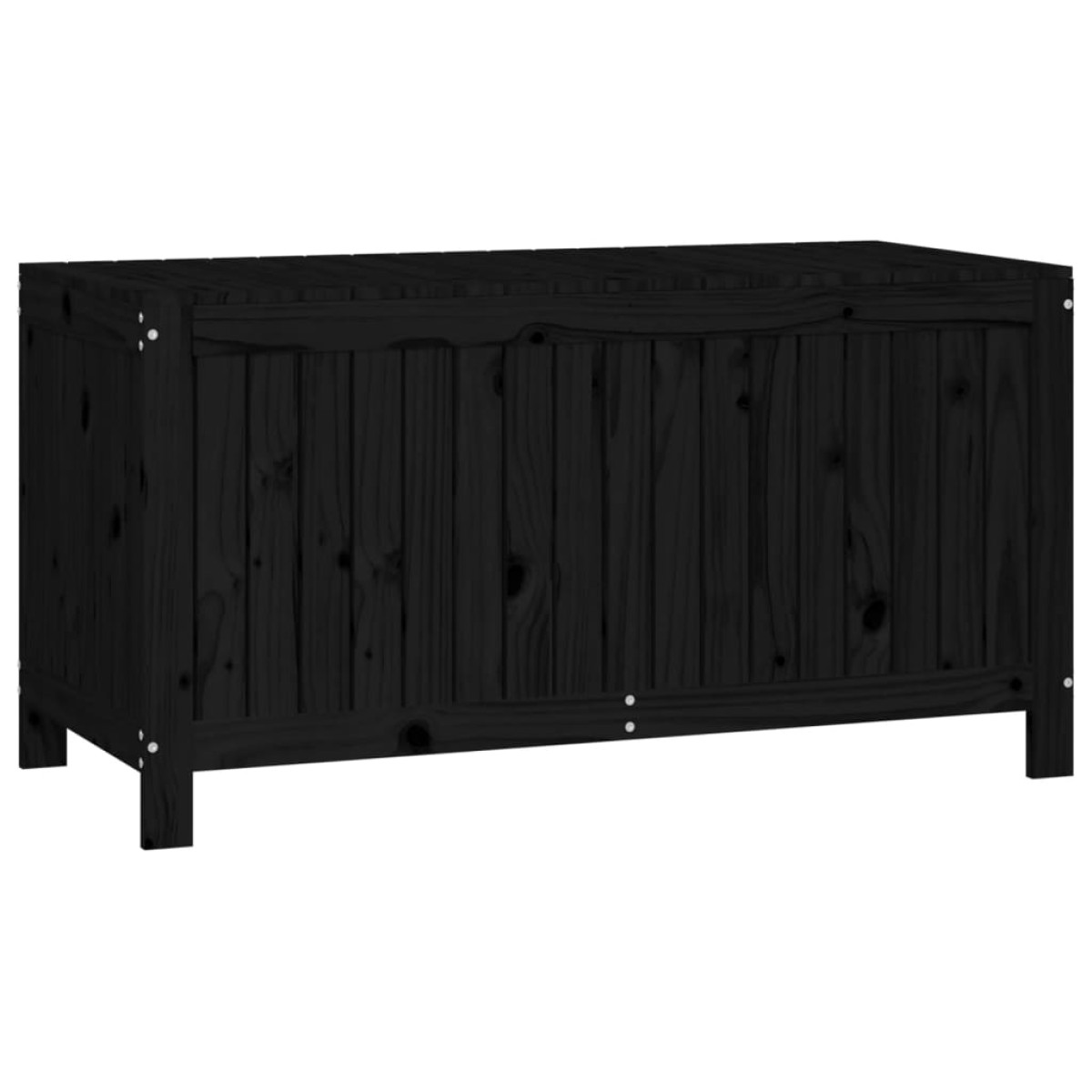 vidaXL Κουτί Αποθήκευσης Κήπου Μαύρο 121x55x64 εκ. Μασίφ Ξύλο Πεύκου