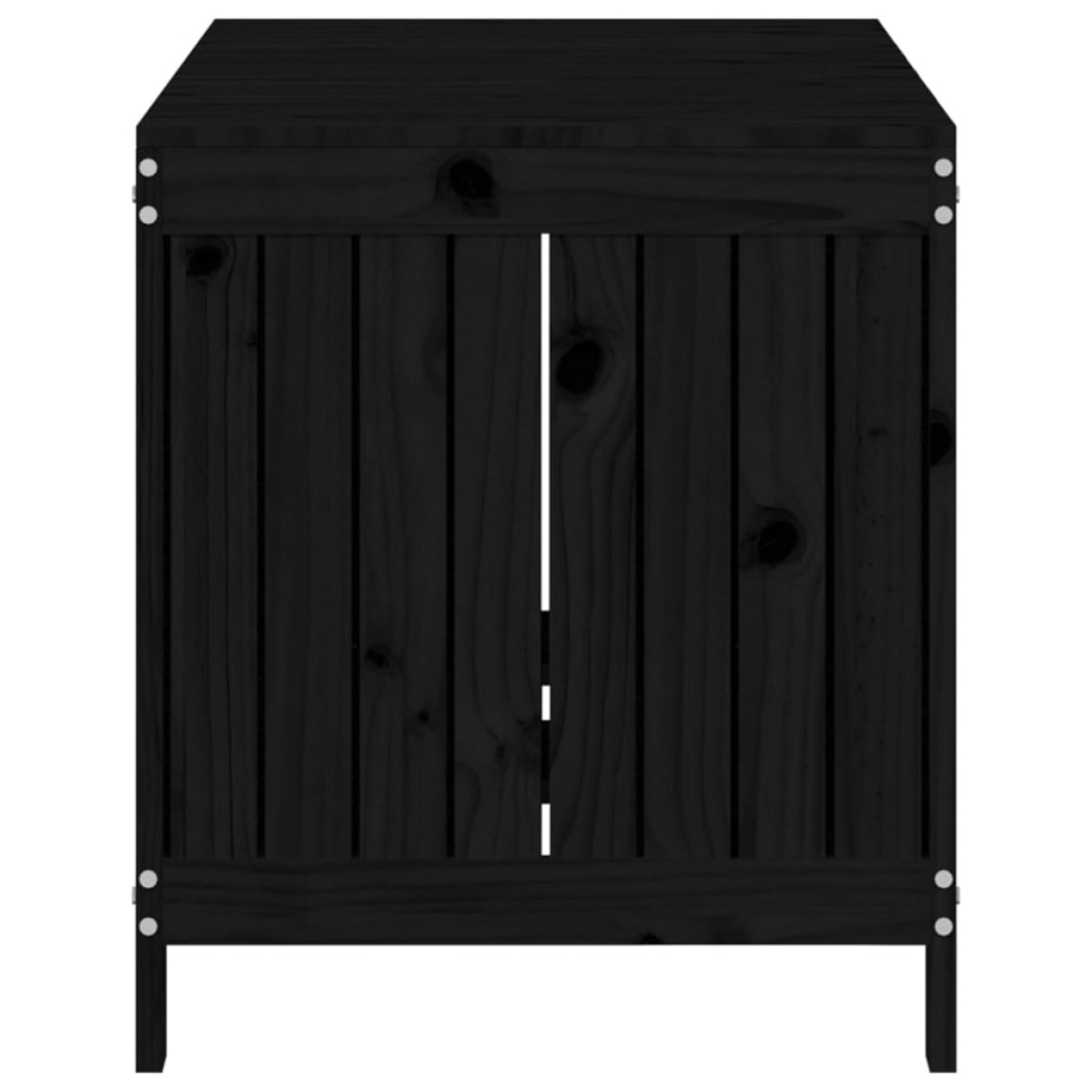 vidaXL Κουτί Αποθήκευσης Κήπου Μαύρο 121x55x64 εκ. Μασίφ Ξύλο Πεύκου