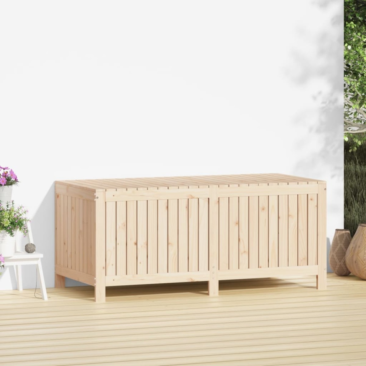 vidaXL Μπαούλο Αποθήκευσης Κήπου 147x68x64 εκ από Μασίφ Ξύλο Πεύκου