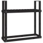 vidaXL Ραφιέρα Καυσόξυλων Μαύρο 110x35x108,5 εκ. από Μασίφ Ξύλο Πεύκου
