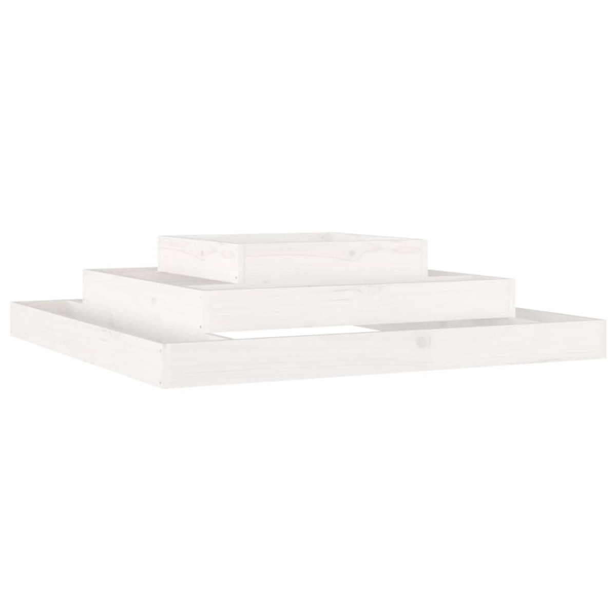 vidaXL Ζαρντινιέρα Λευκή 110 x 110 x 27 εκ. από Μασίφ Ξύλο Πεύκου