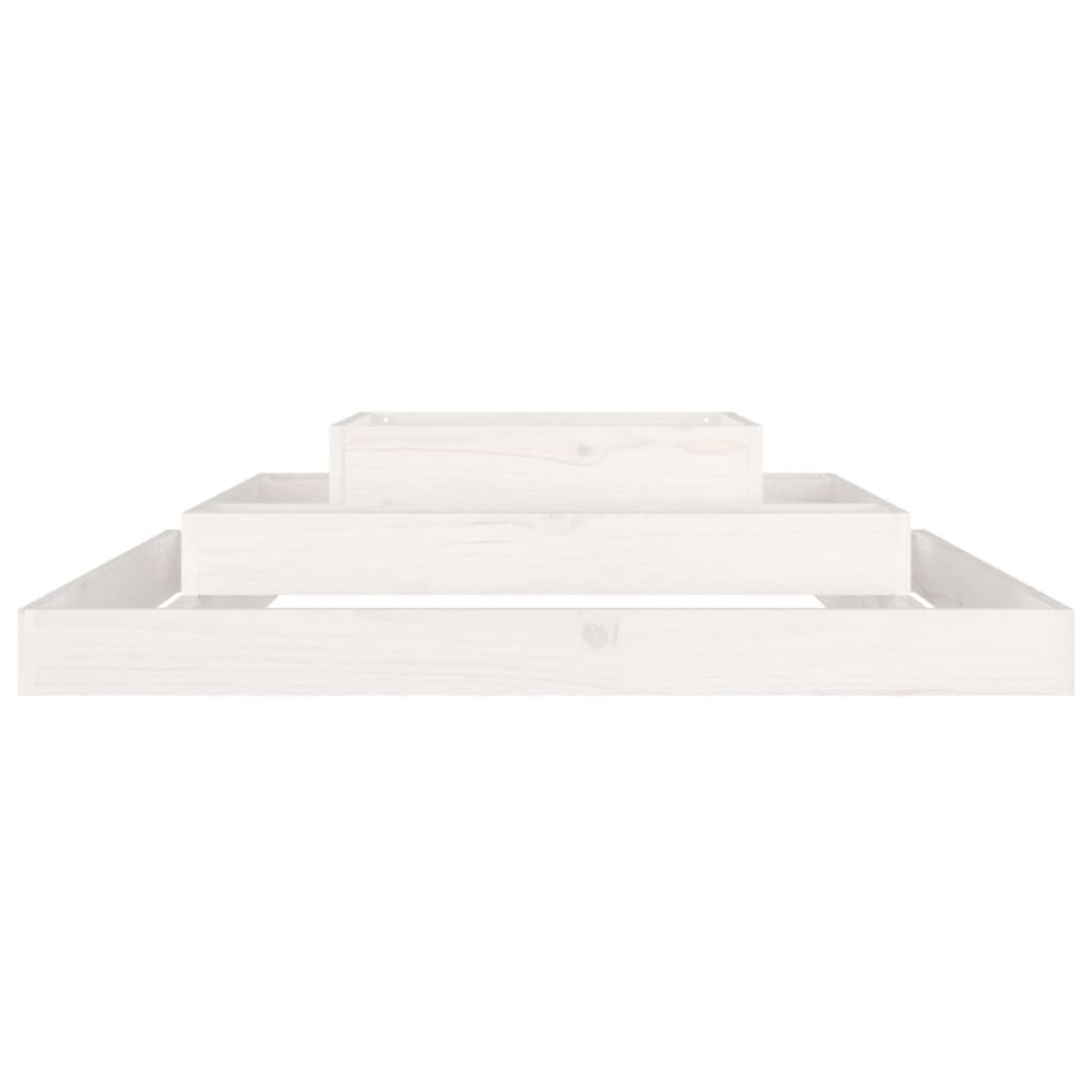 vidaXL Ζαρντινιέρα Λευκή 110 x 110 x 27 εκ. από Μασίφ Ξύλο Πεύκου