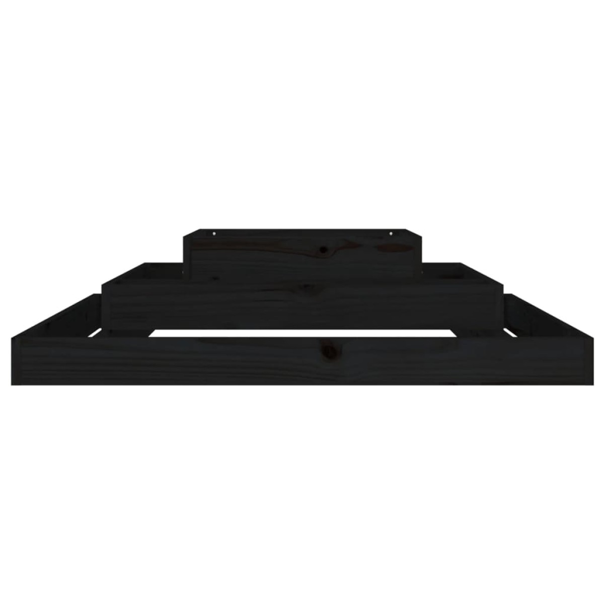 vidaXL Ζαρντινιέρα Μαύρη 110 x 110 x 27 εκ. από Μασίφ Ξύλο Πεύκου