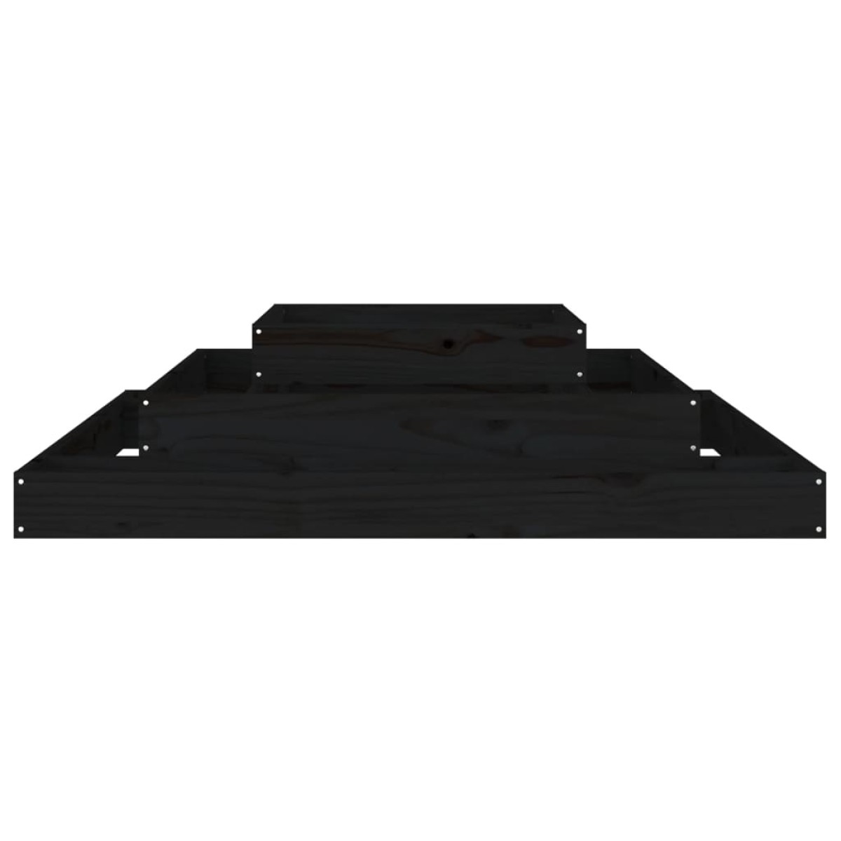 vidaXL Ζαρντινιέρα Μαύρη 110 x 110 x 27 εκ. από Μασίφ Ξύλο Πεύκου
