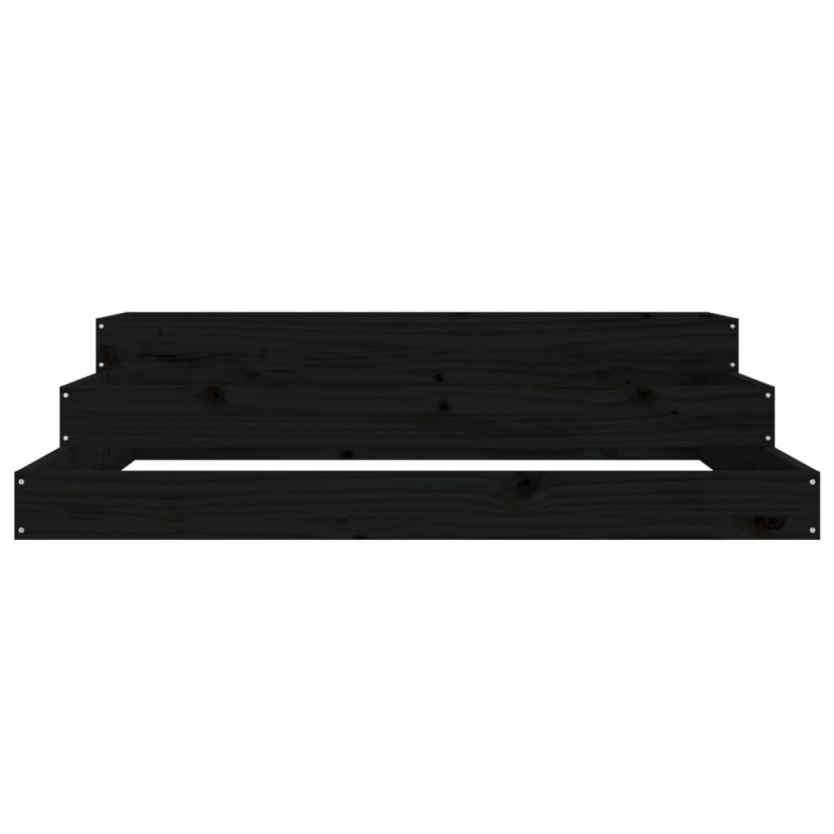 vidaXL Ζαρντινιέρα Μαύρο 107 x 107 x 27 εκ. από Μασίφ Ξύλο Πεύκου