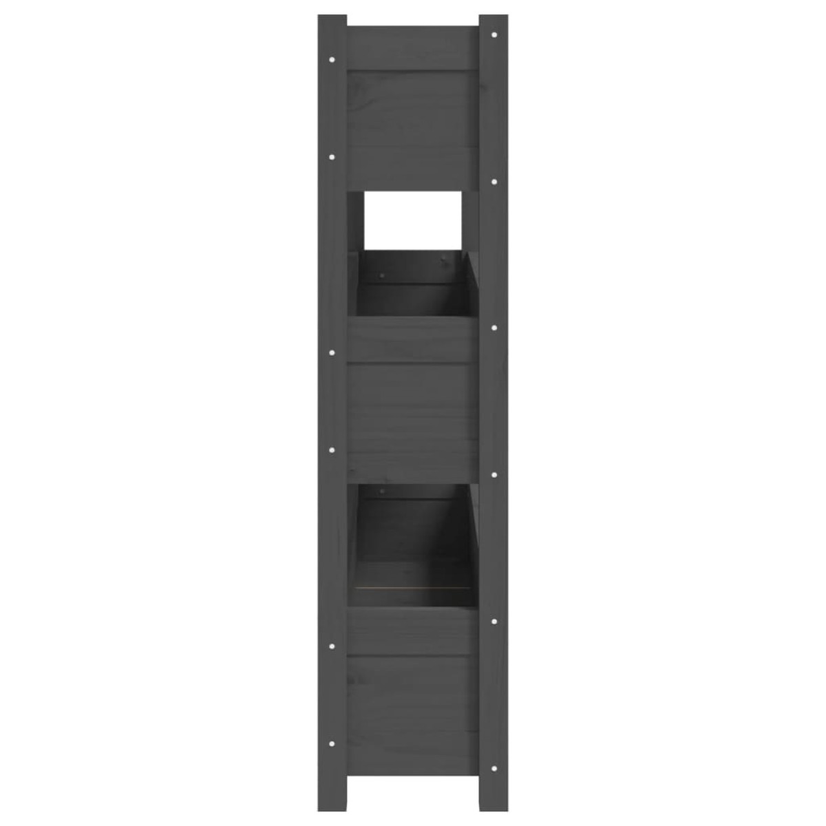 vidaXL Ζαρντινιέρα 112 x 25 x 104,5 εκ. Γκρι από Μασίφ Ξύλο Πεύκου