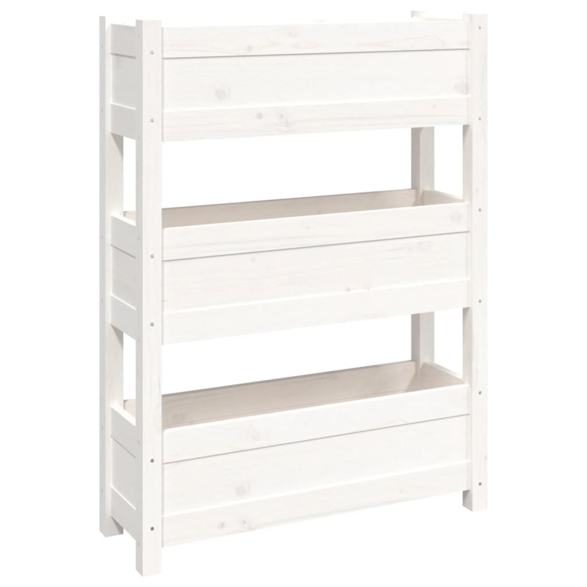 vidaXL Ζαρντινιέρα Λευκή 77x25x104,5 εκ. από Μασίφ Ξύλο Πεύκου