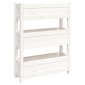 vidaXL Ζαρντινιέρα Λευκή 77x25x104,5 εκ. από Μασίφ Ξύλο Πεύκου