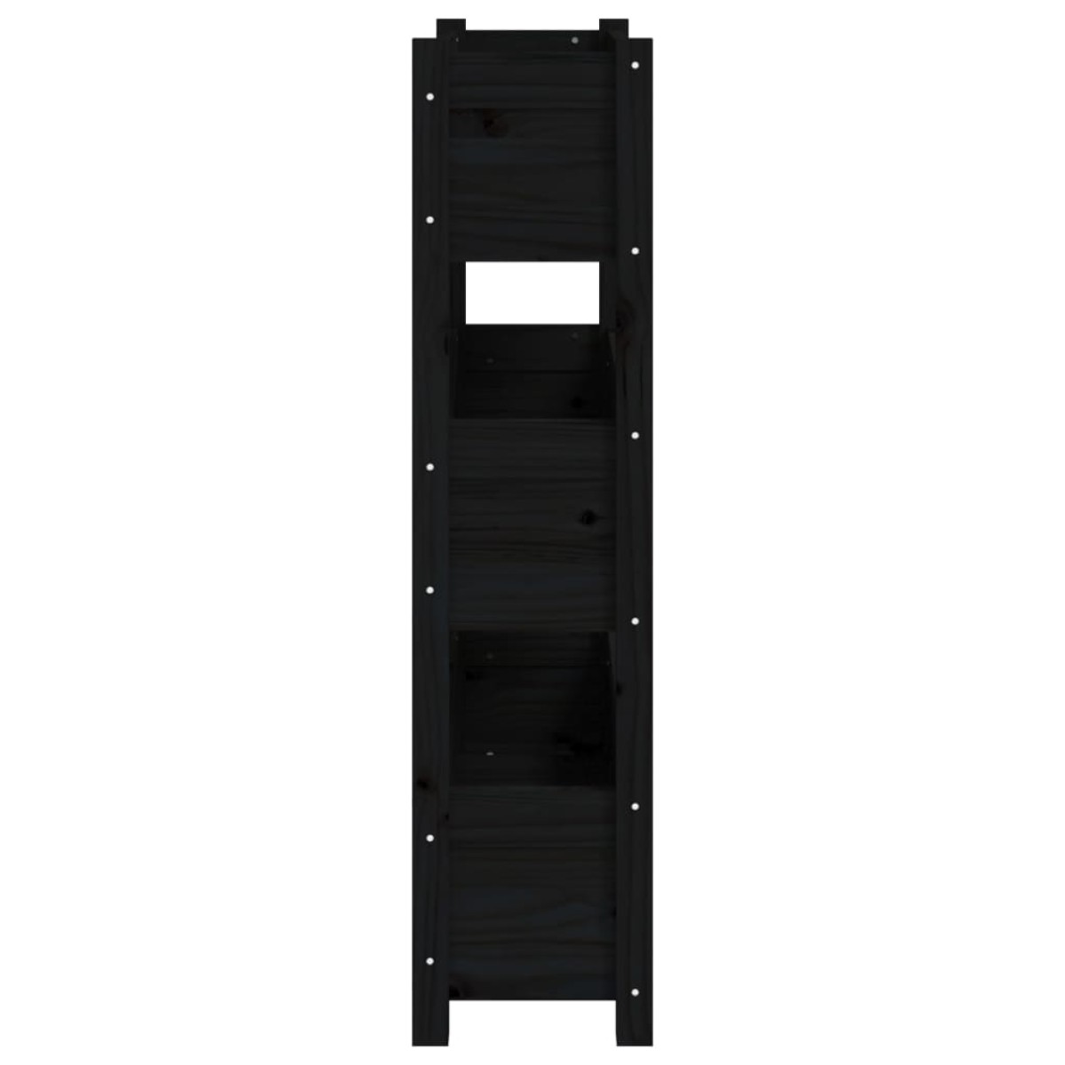 vidaXL Ζαρντινιέρα Μαύρη 77x25x104,5 εκ. από Μασίφ Ξύλο Πεύκου