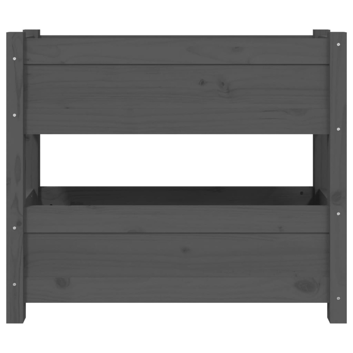 vidaXL Ζαρντινιέρα Γκρι 77 x 25 x 66 εκ. από Μασίφ Ξύλο Πεύκου