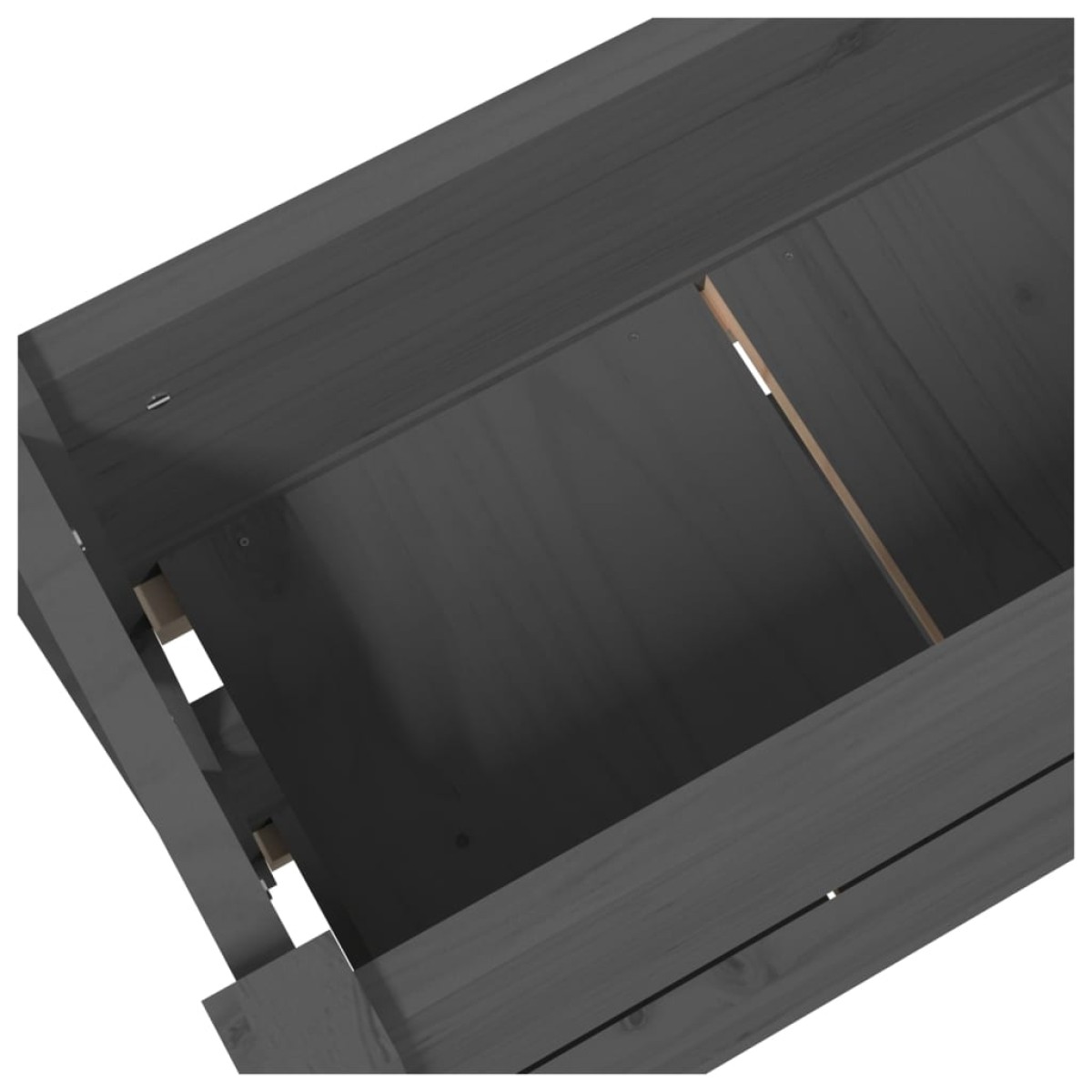 vidaXL Ζαρντινιέρα Γκρι 77 x 25 x 66 εκ. από Μασίφ Ξύλο Πεύκου