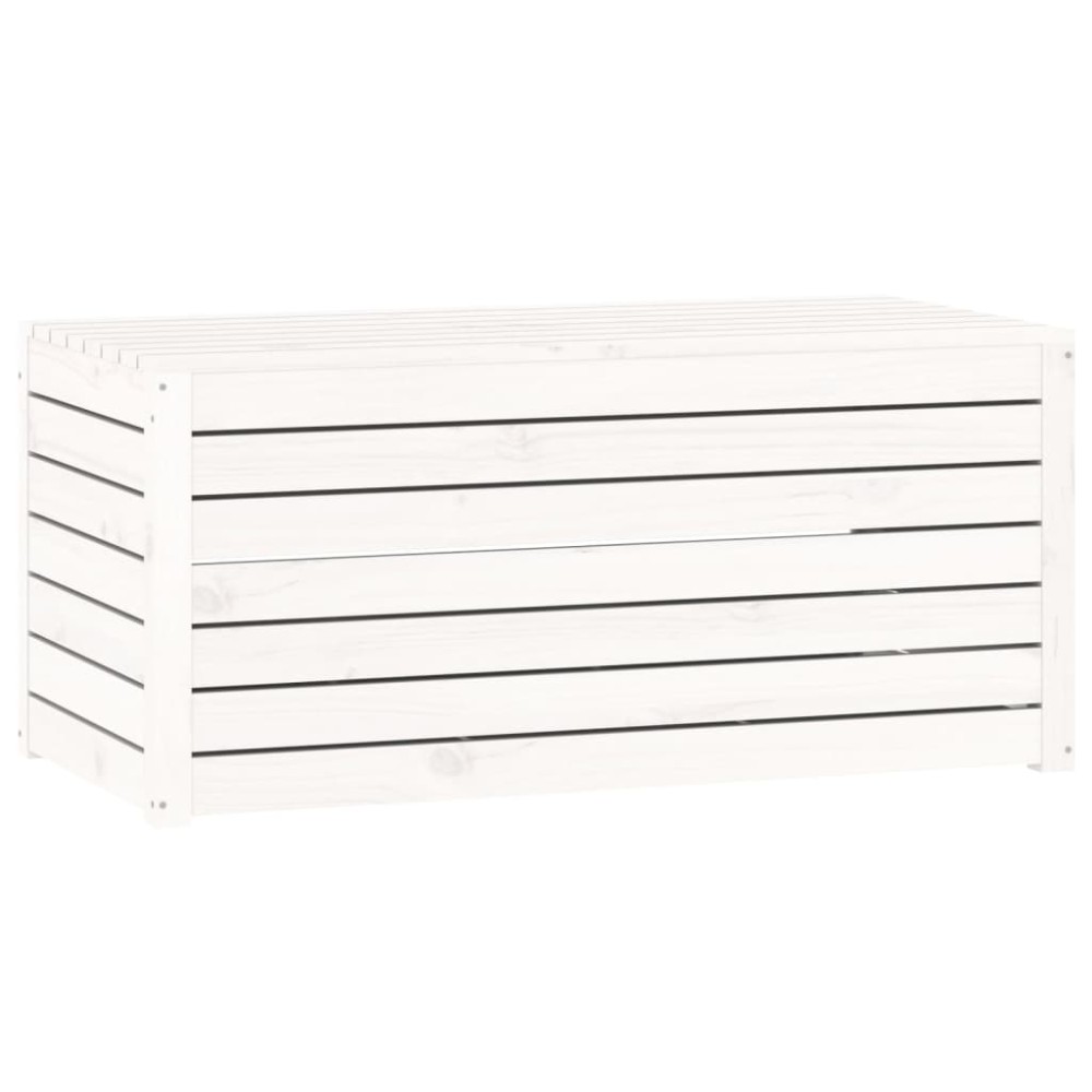 vidaXL Μπαούλο Κήπου Λευκό 101 x 50,5 x 46,5 εκ από Μασίφ Ξύλο Πεύκου