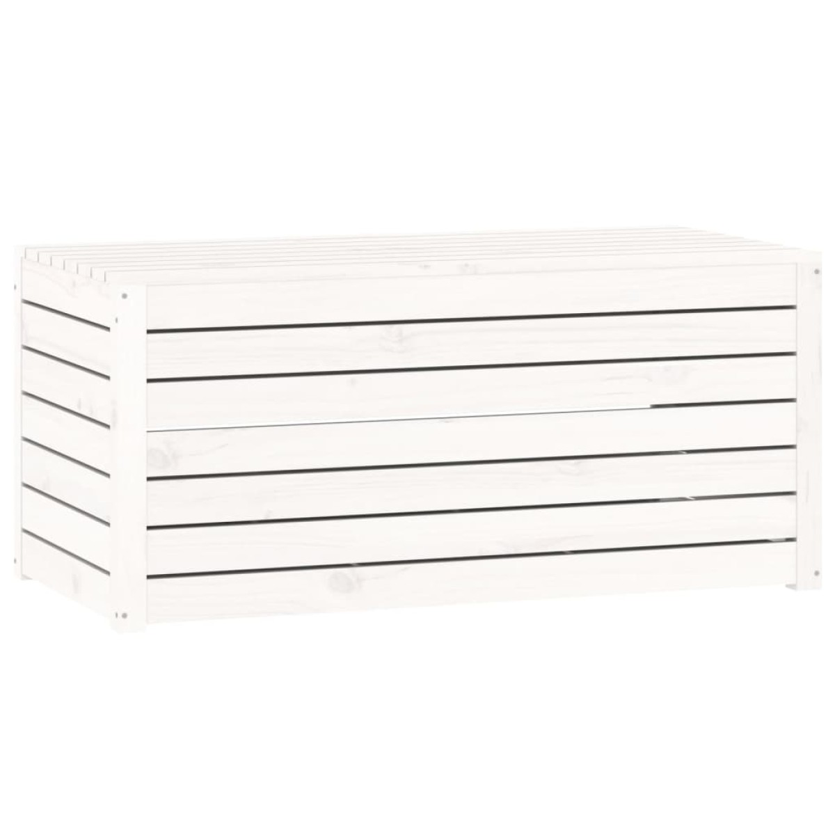 vidaXL Μπαούλο Κήπου Λευκό 101 x 50,5 x 46,5 εκ από Μασίφ Ξύλο Πεύκου