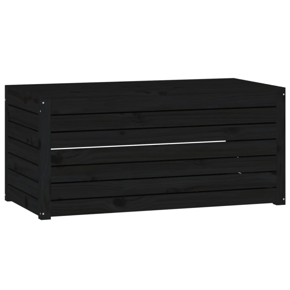vidaXL Μπαούλο Κήπου Μαύρο 101 x 50,5 x 46,5 εκ από Μασίφ Ξύλο Πεύκου