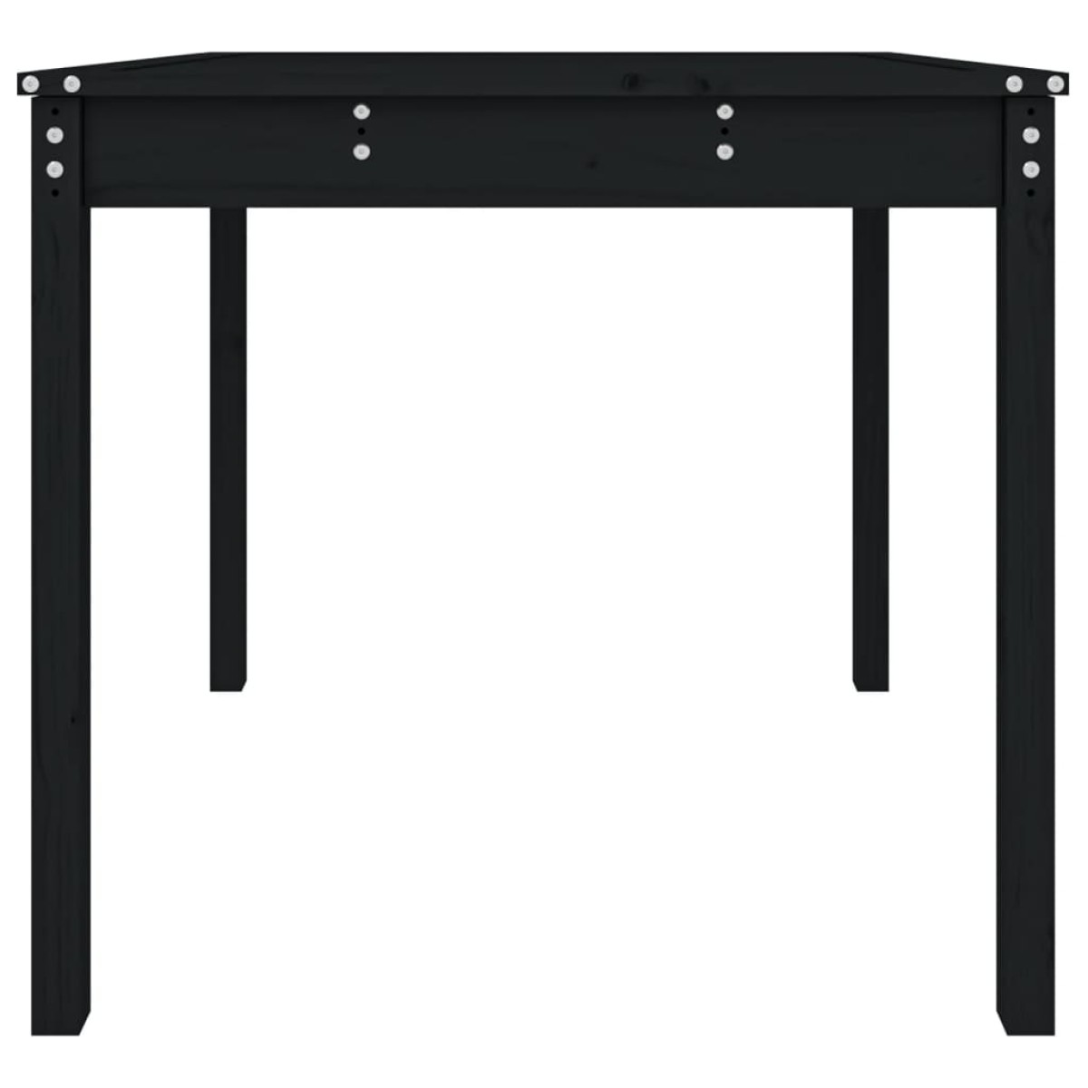 vidaXL Τραπέζι Κήπου Μαύρο 82,5x82,5x76 εκ. από Μασίφ Ξύλο Πεύκου