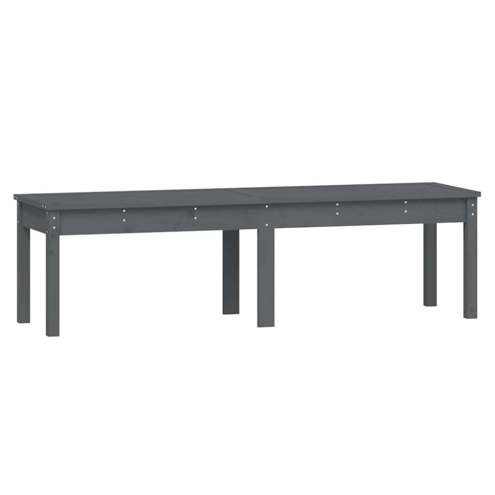 vidaXL Πάγκος Κήπου Διθέσιος Γκρι 159,5x44x45 εκ. Μασίφ Ξύλο Πεύκου