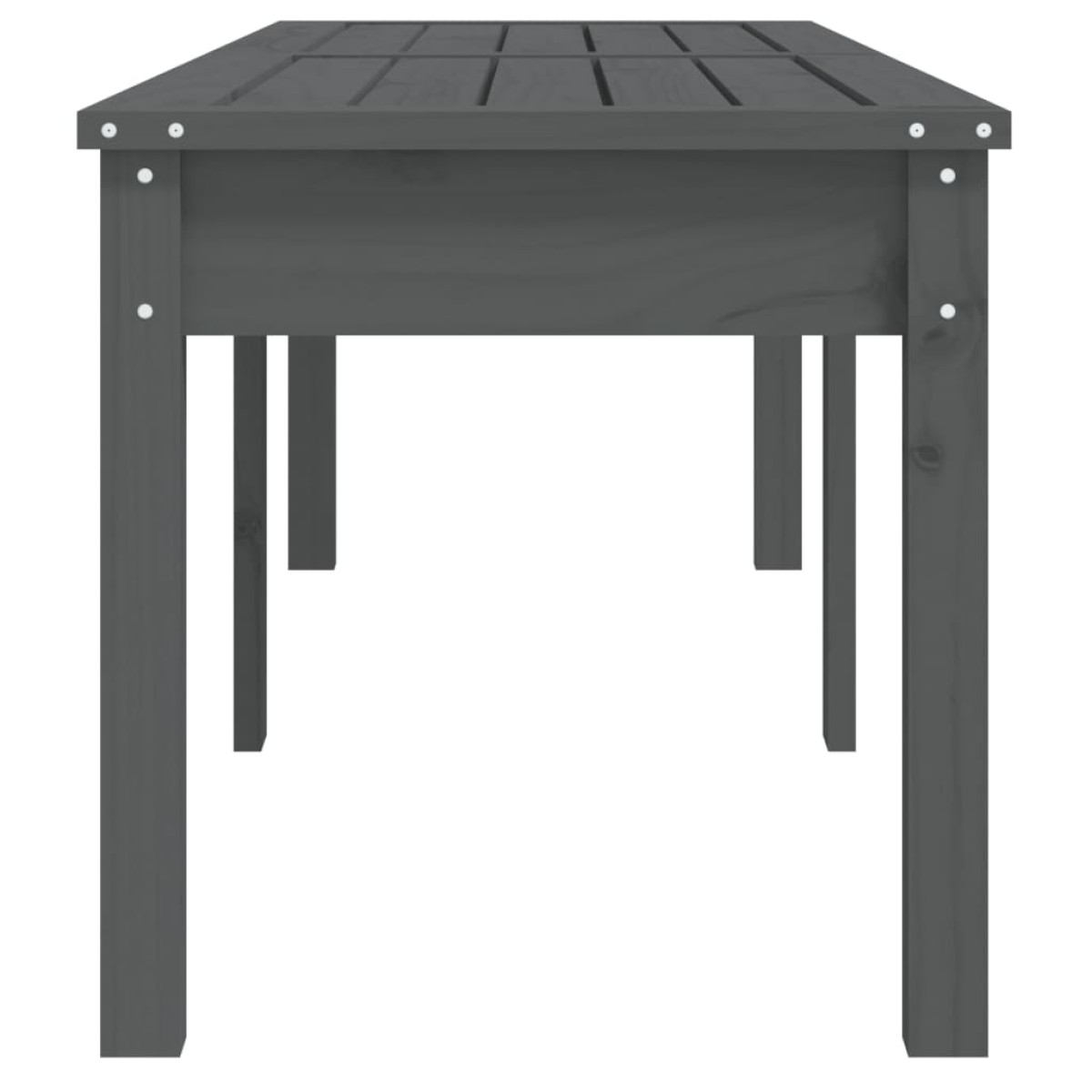 vidaXL Πάγκος Κήπου Διθέσιος Γκρι 159,5x44x45 εκ. Μασίφ Ξύλο Πεύκου
