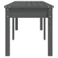 vidaXL Πάγκος Κήπου Διθέσιος Γκρι 159,5x44x45 εκ. Μασίφ Ξύλο Πεύκου